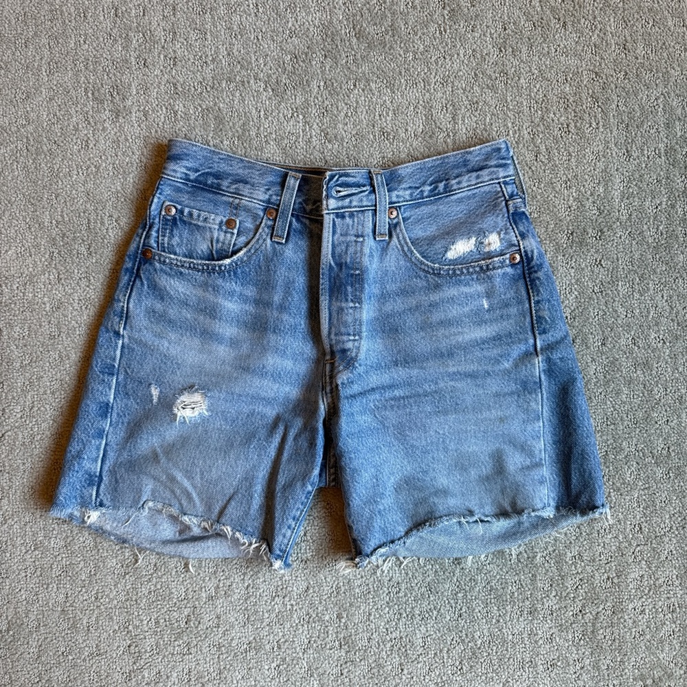 Levi's Distressed Blue Jean Shorts